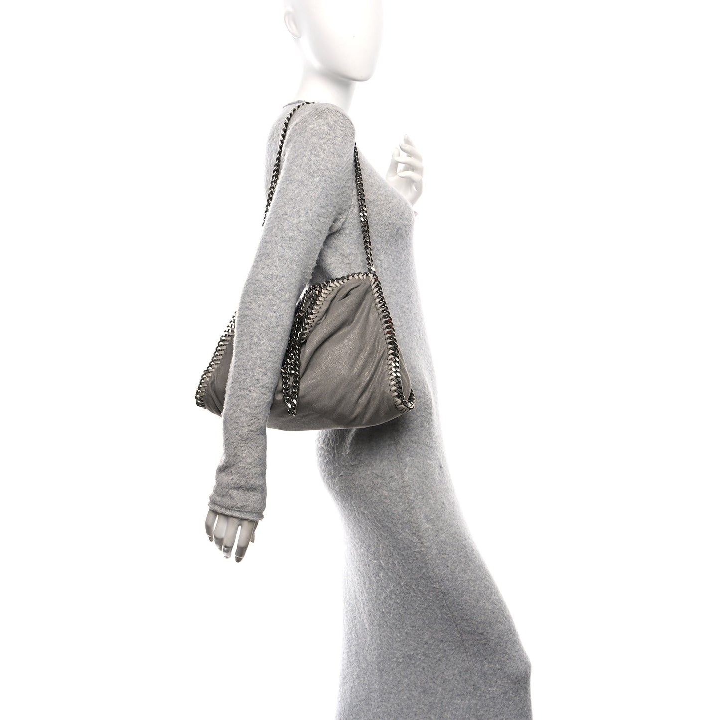 Shaggy Deer Falabella Fold Over Tote Grey