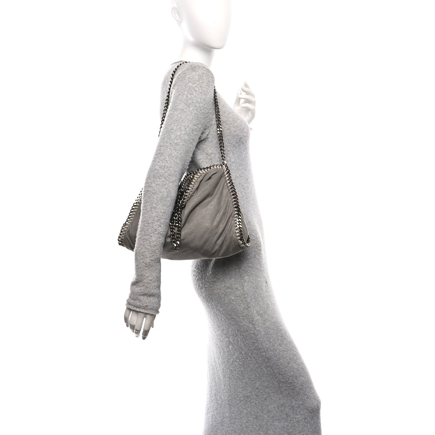 Stella McCartney Shaggy Deer Falabella Fold Over Tote Grey 2 of 10