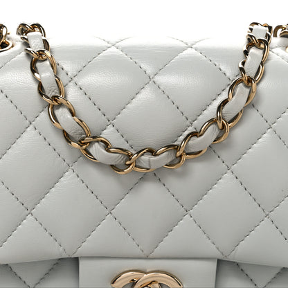 Chanel Lambskin Quilted Mini Square Flap Light Grey 7 of 9