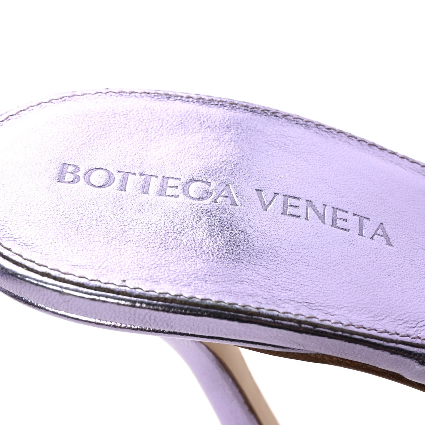 Metallic Nappa Maxi Intrecciato Lido Mule Sandals 40.5 Wisteria