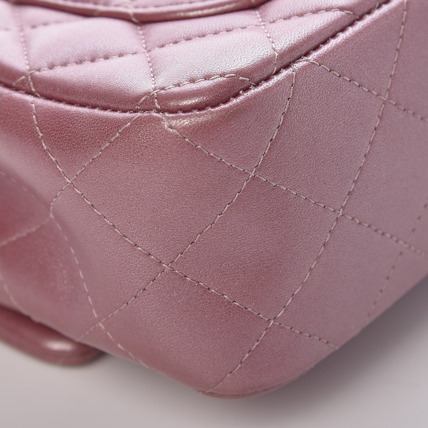 Chanel Metallic Lambskin Quilted Mini Rectangular Flap Pink 11 of 12
