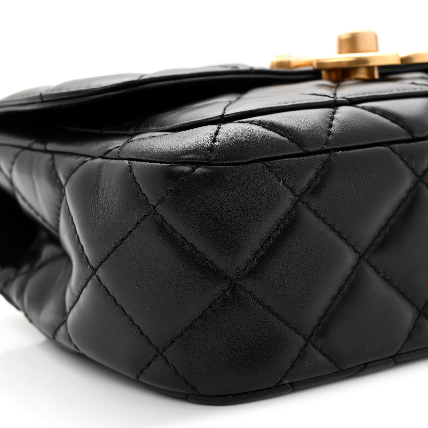 Chanel Shiny Lambskin Quilted Small Maxi CC Flap Black 9 of 10