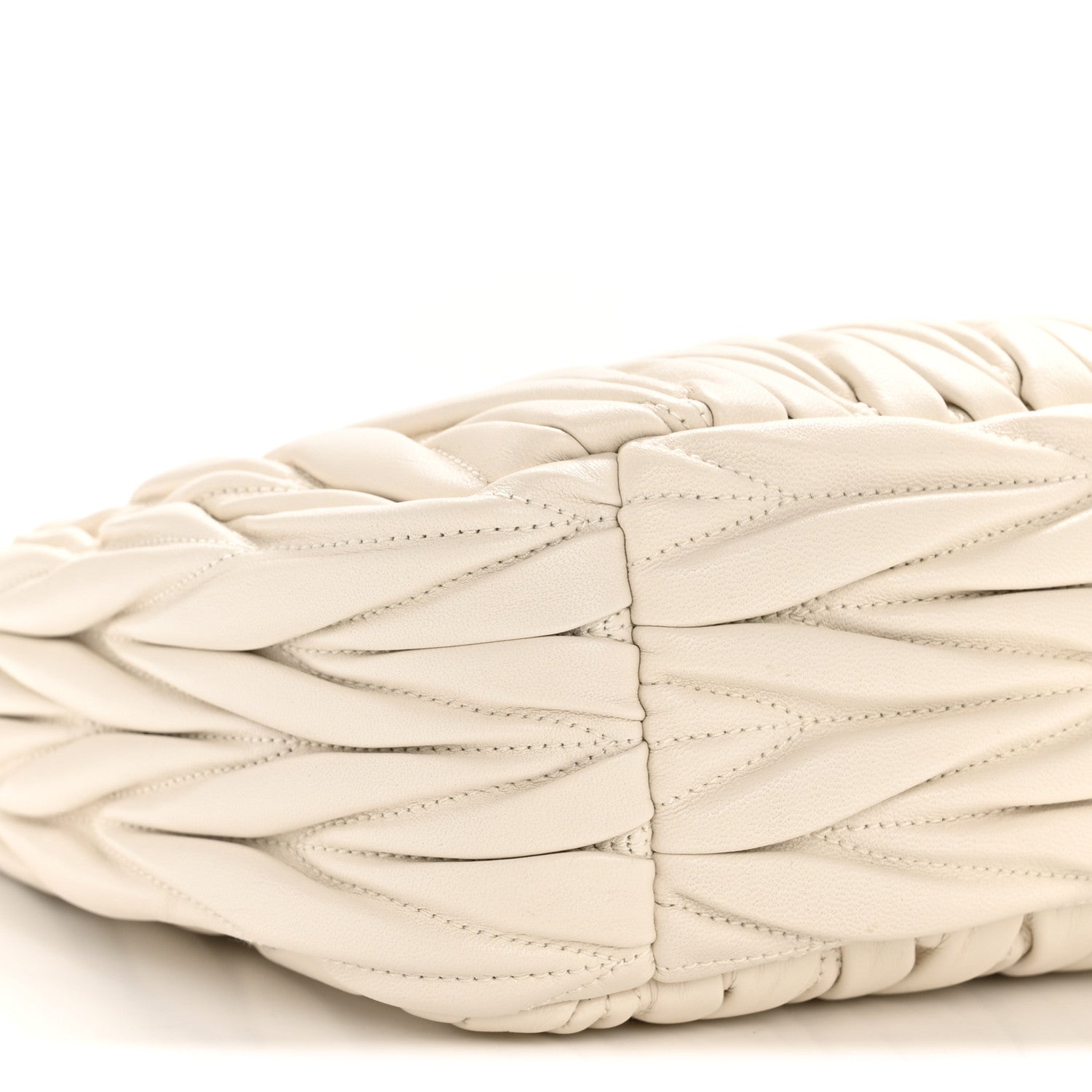 Miu Miu Nappa Matelasse Regular Wander Hobo White 9 of 11