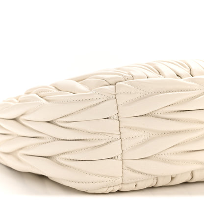 Miu Miu Nappa Matelasse Regular Wander Hobo White 9 of 11