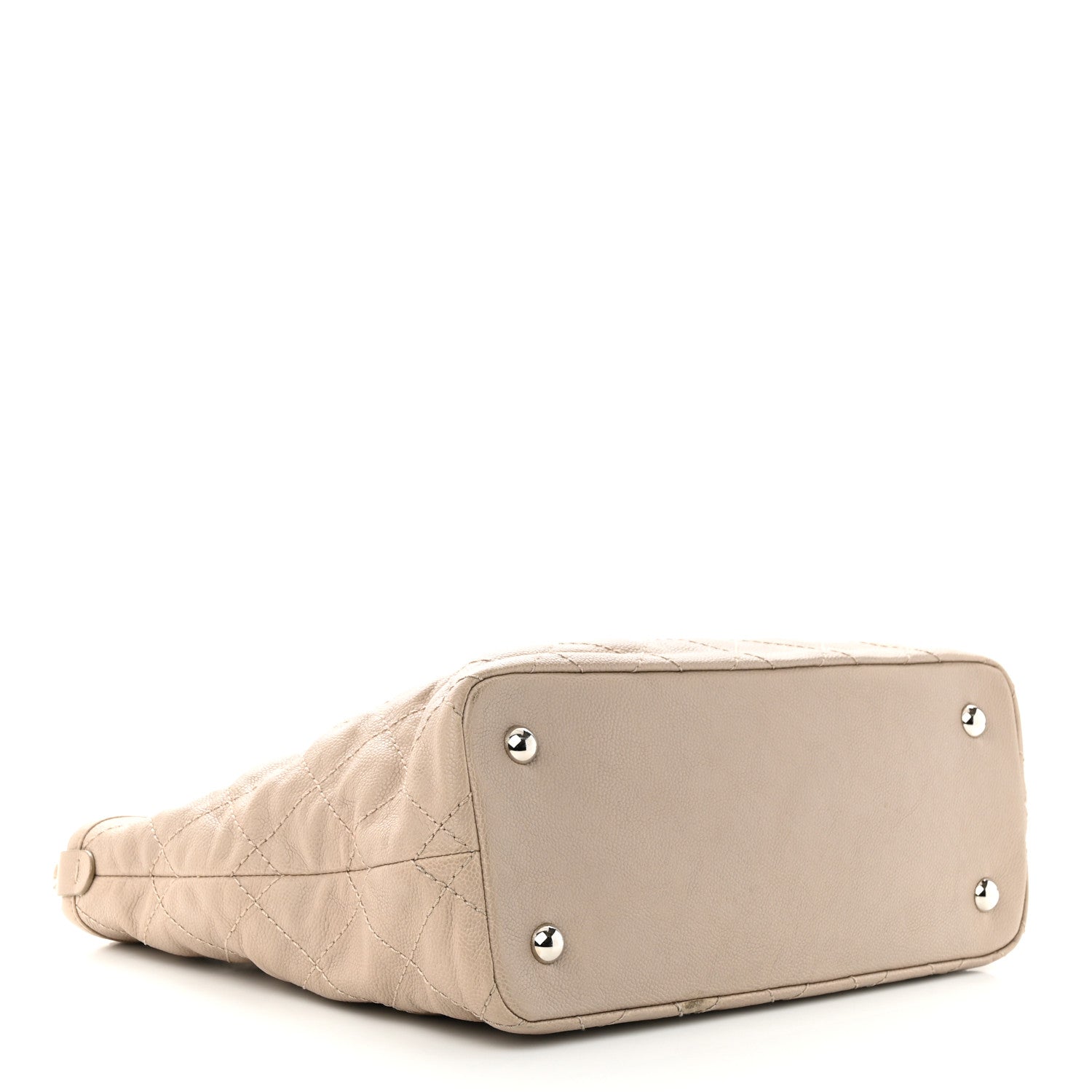 Chanel Grained Calfskin Quilted Small Daily Shopping Tote Beige 5 of 13