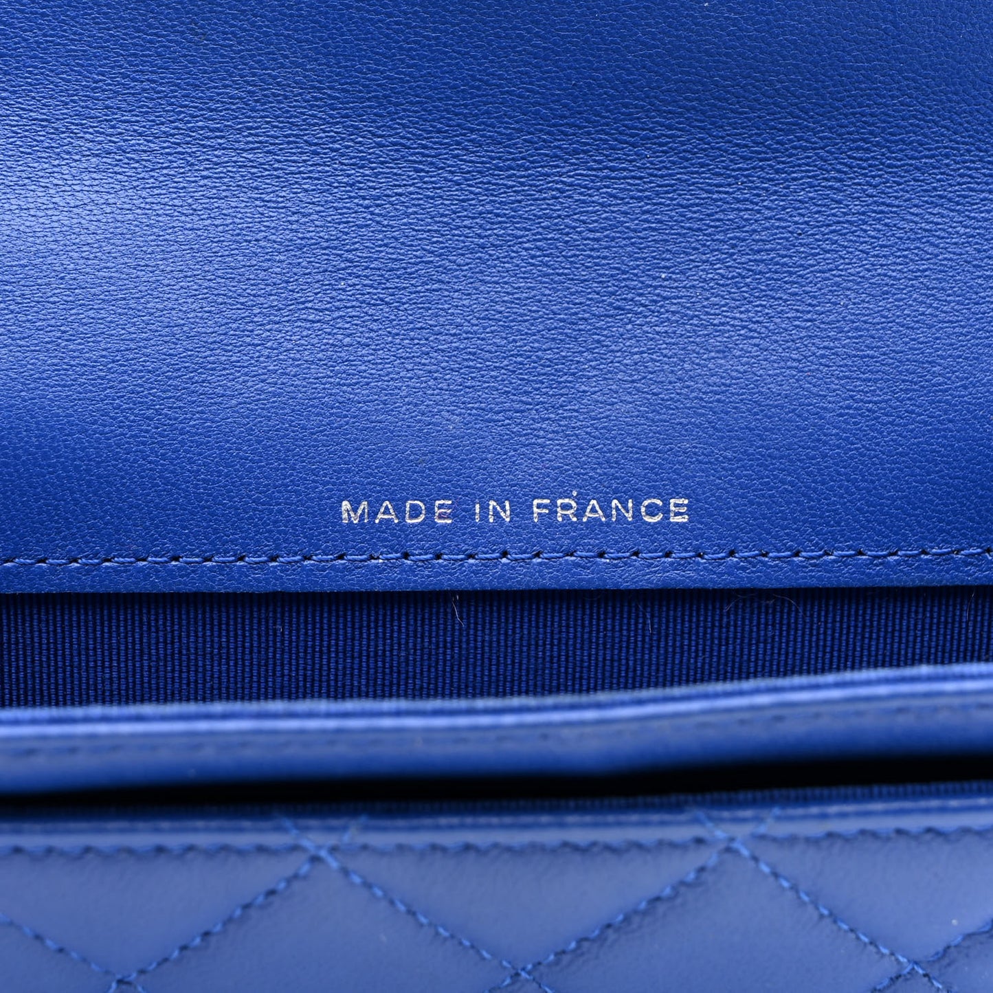 Lambskin Quilted Flap Card Holder Royal Blue