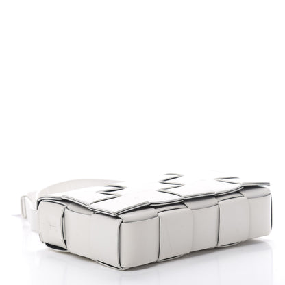 Bottega Veneta Lambskin Maxi Intrecciato Cassette Crossbody Bag White 4 of 10