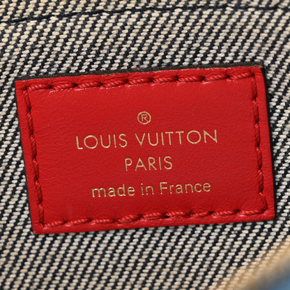 Louis Vuitton Denim Damier Monogram Patchwork Multi Pochette Accessories Blue Rouge 7 of 15