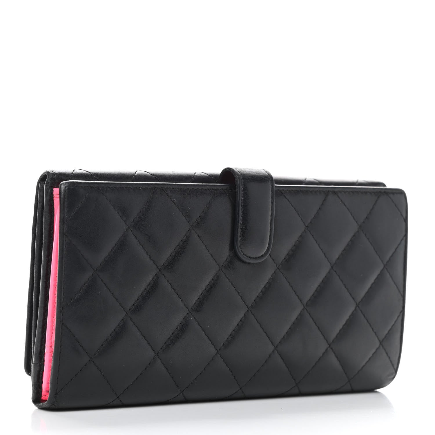 Chanel Calfskin Quilted Cambon Long Double Wallet Black 3 of 13