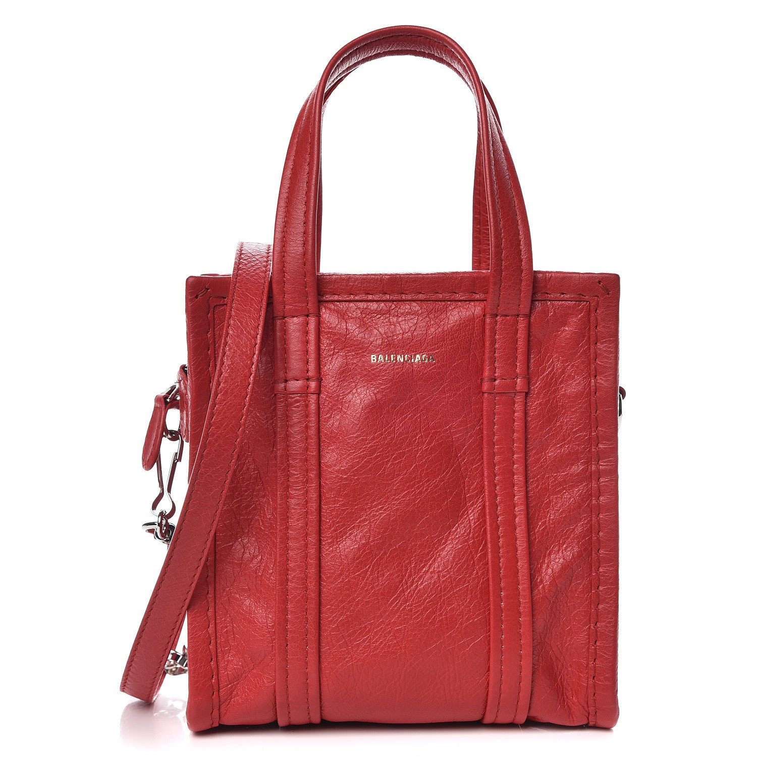 Balenciaga Agneau Arena XXS Bazar Shopper Tote Rouge Cardinal 1 of 9