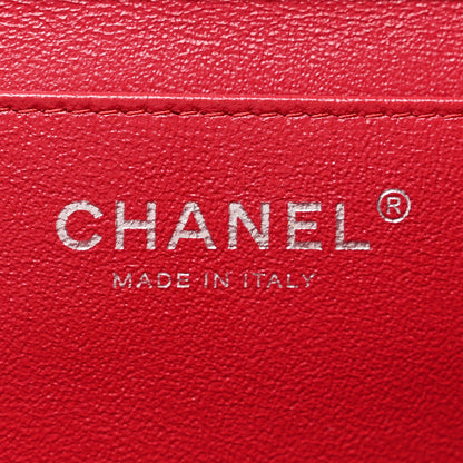 Chanel Iridescent Caviar Quilted Clutch With Chain Flap Red 6 of 10