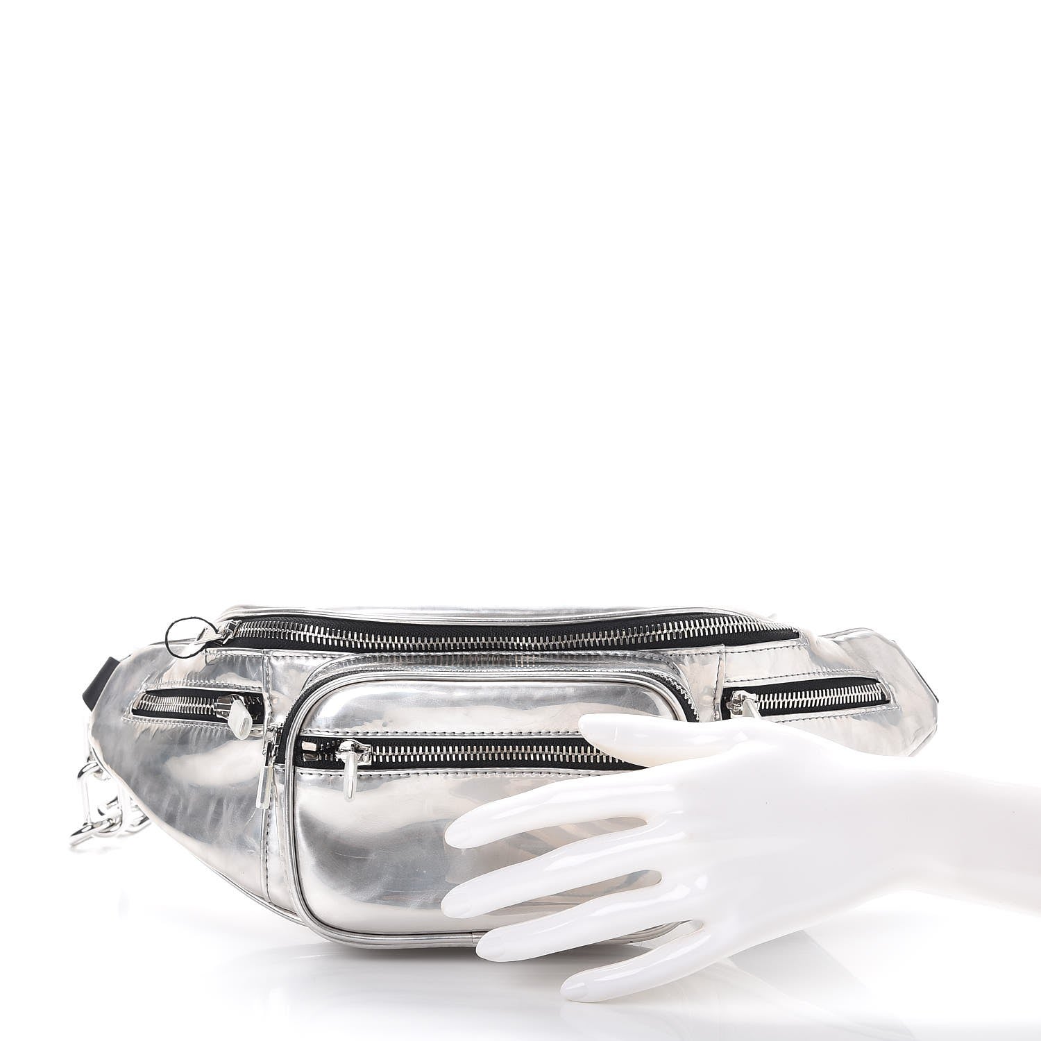 Alexander Wang Mirror Mini Attica Chain Fanny Pack Belt Bag Silver 3 of 10