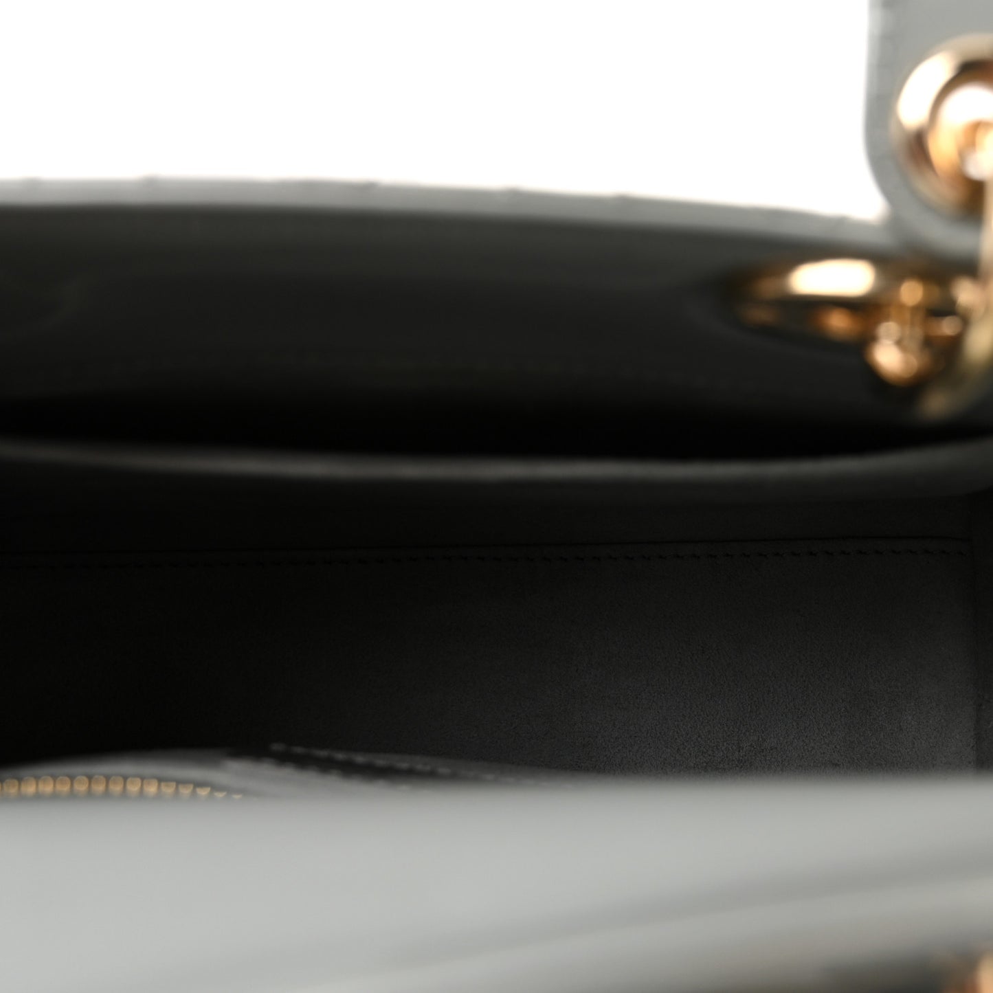 Patent Cannage Small Lady Dior Grey