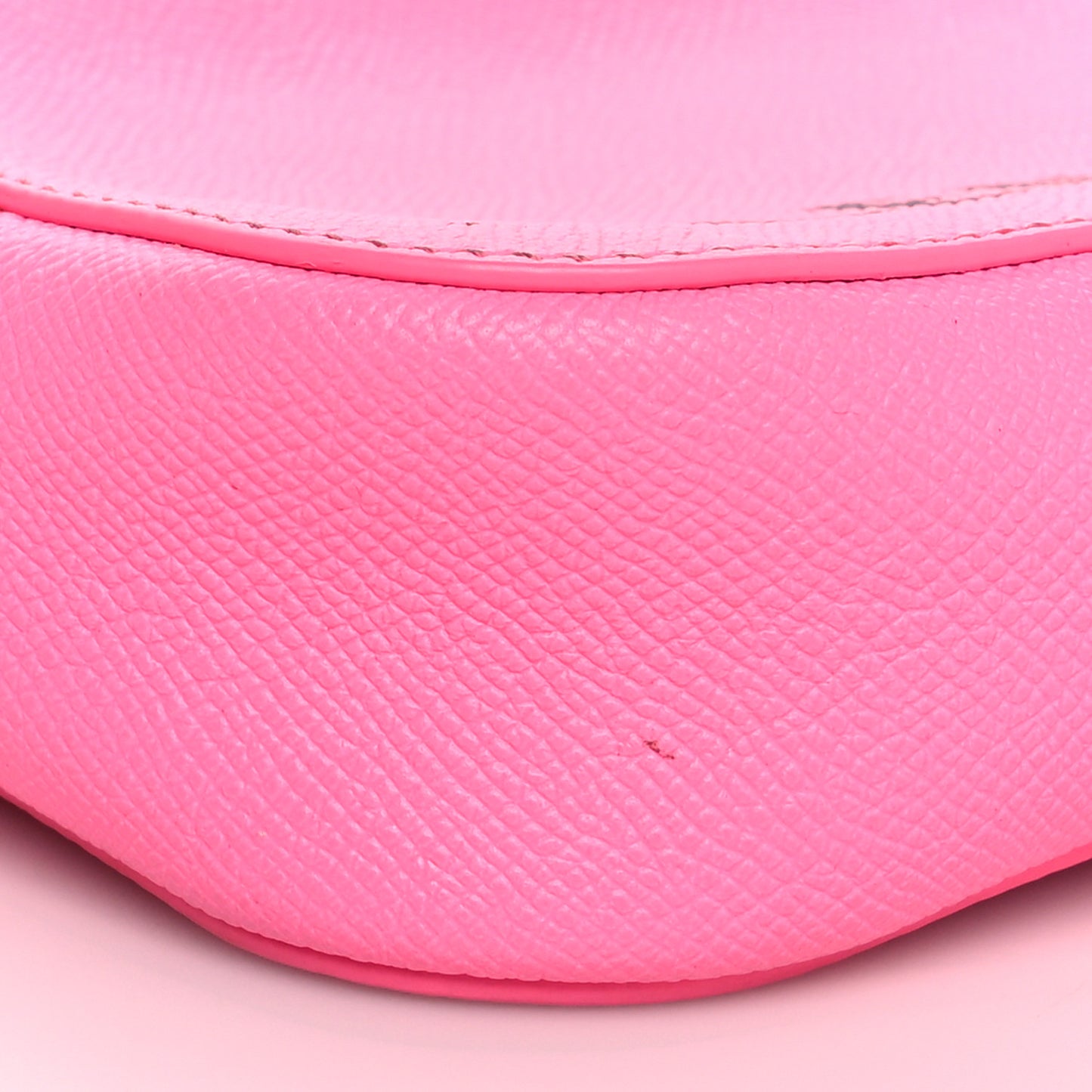 Grained Calfskin Logo XS Ville Camera Bag Acid Pink Black