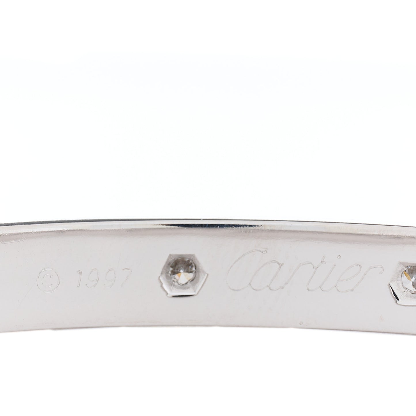 18K White Gold 10 Diamond LOVE Bracelet 16