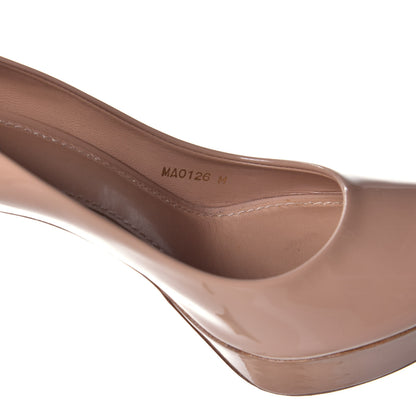 Louis Vuitton Patent Calfskin Eyeline Open Toe Pumps 38.5 Nude 8 of 9