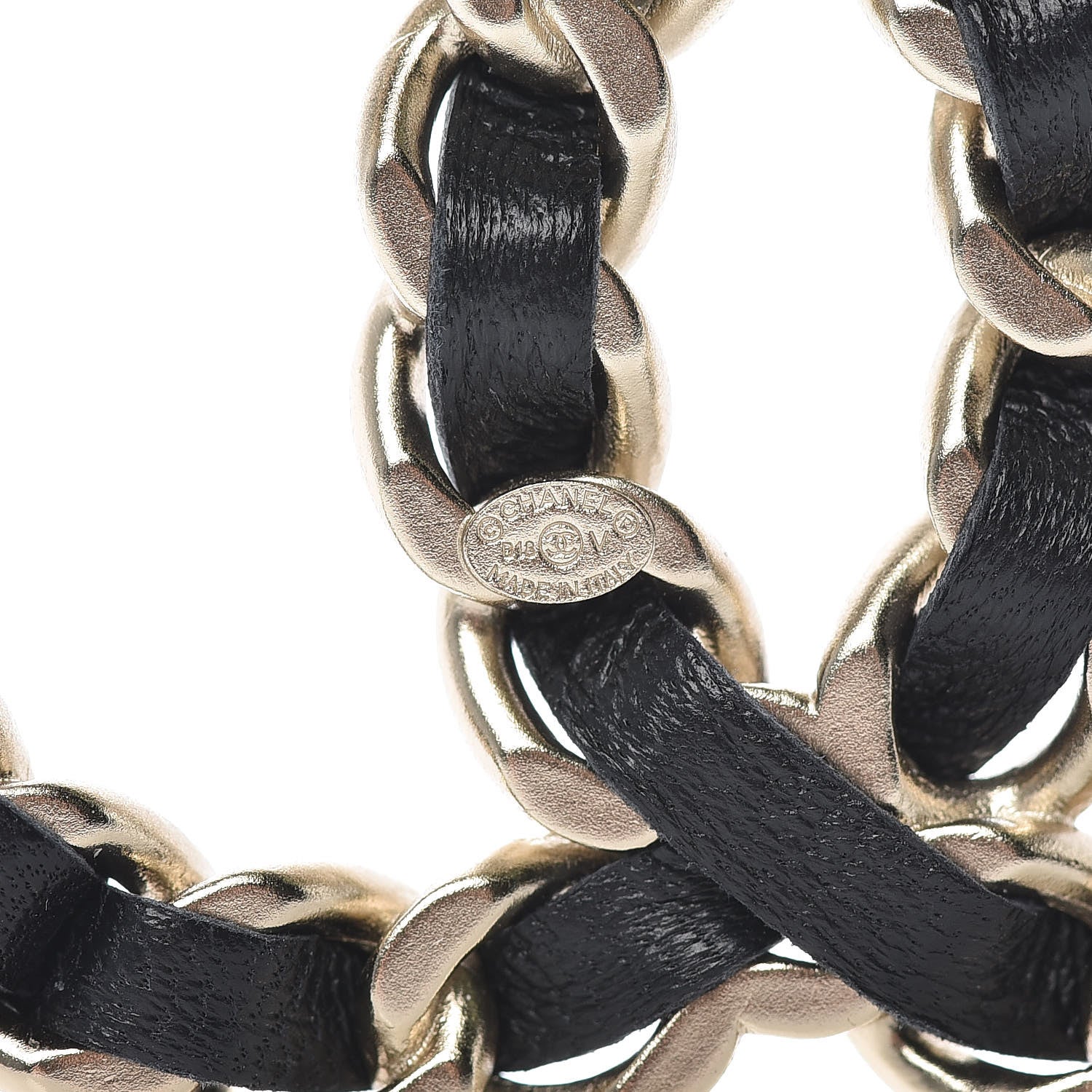 Chanel Lambskin Chain CC Brooch Black Gold 4 of 5