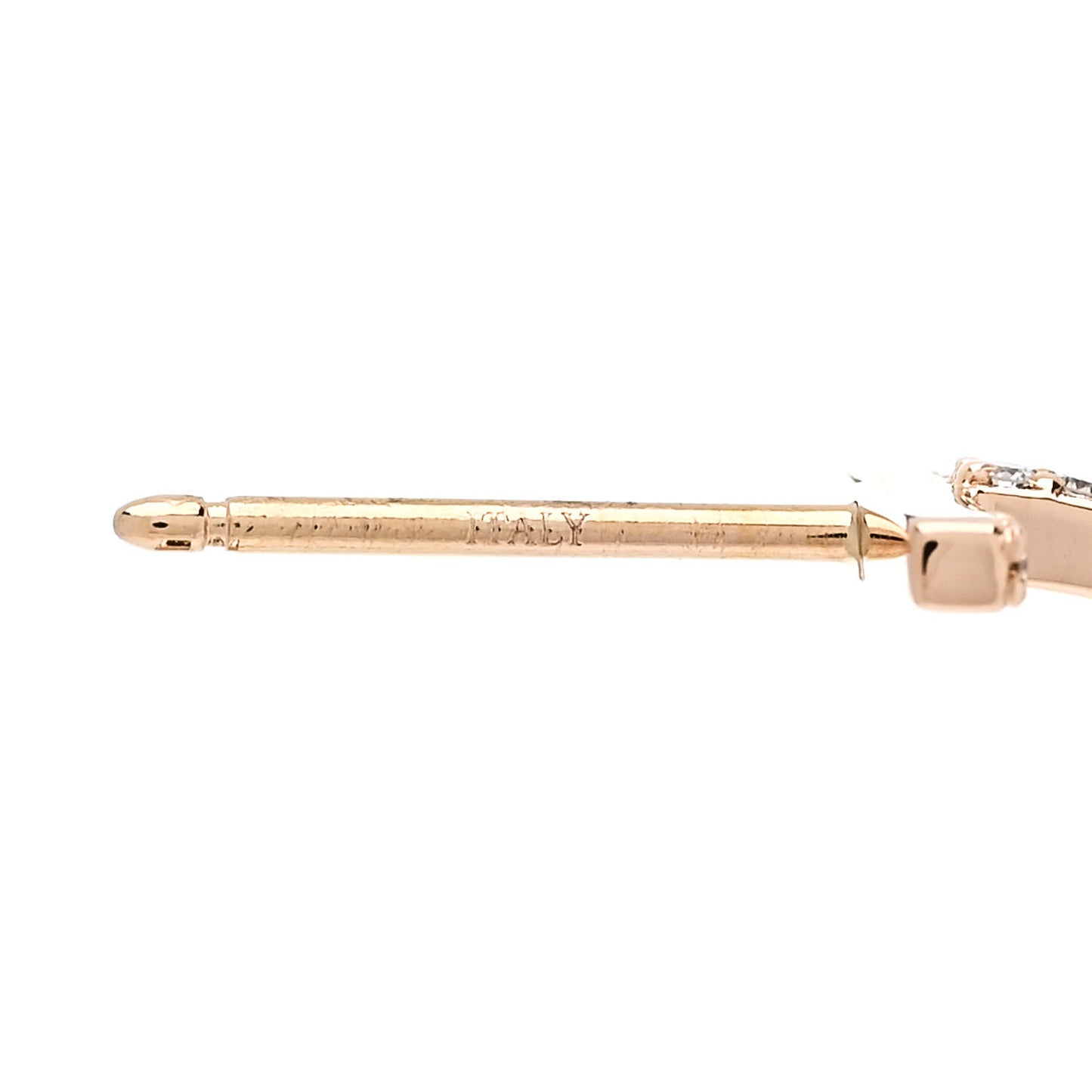 18K Rose Gold Diamond Medium T Wire Hoop Earrings