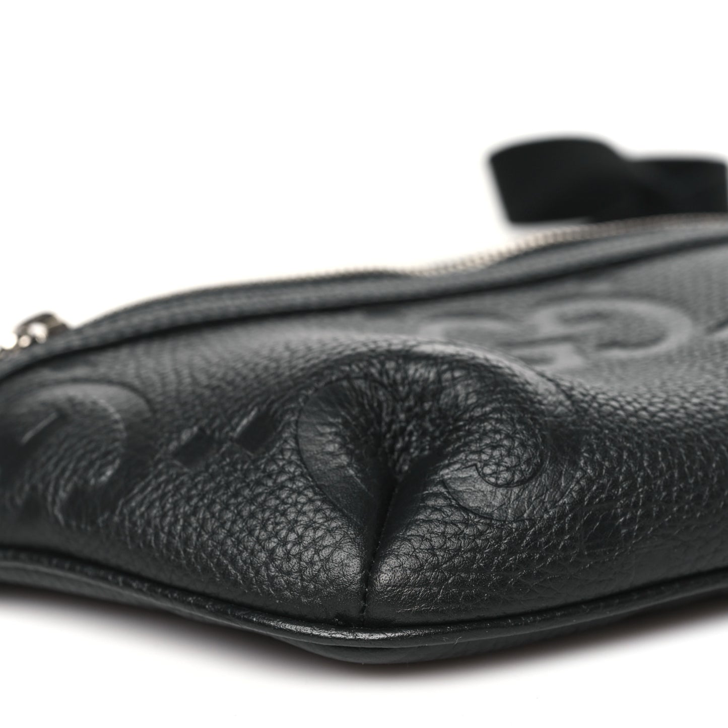 Piuma Calfskin Jumbo GG Embossed Small Belt Bag Black