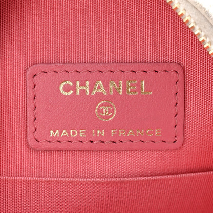 Chanel Shiny Goatskin Quilted Chanel 19 Round Clutch With Chain White 6 of 12
