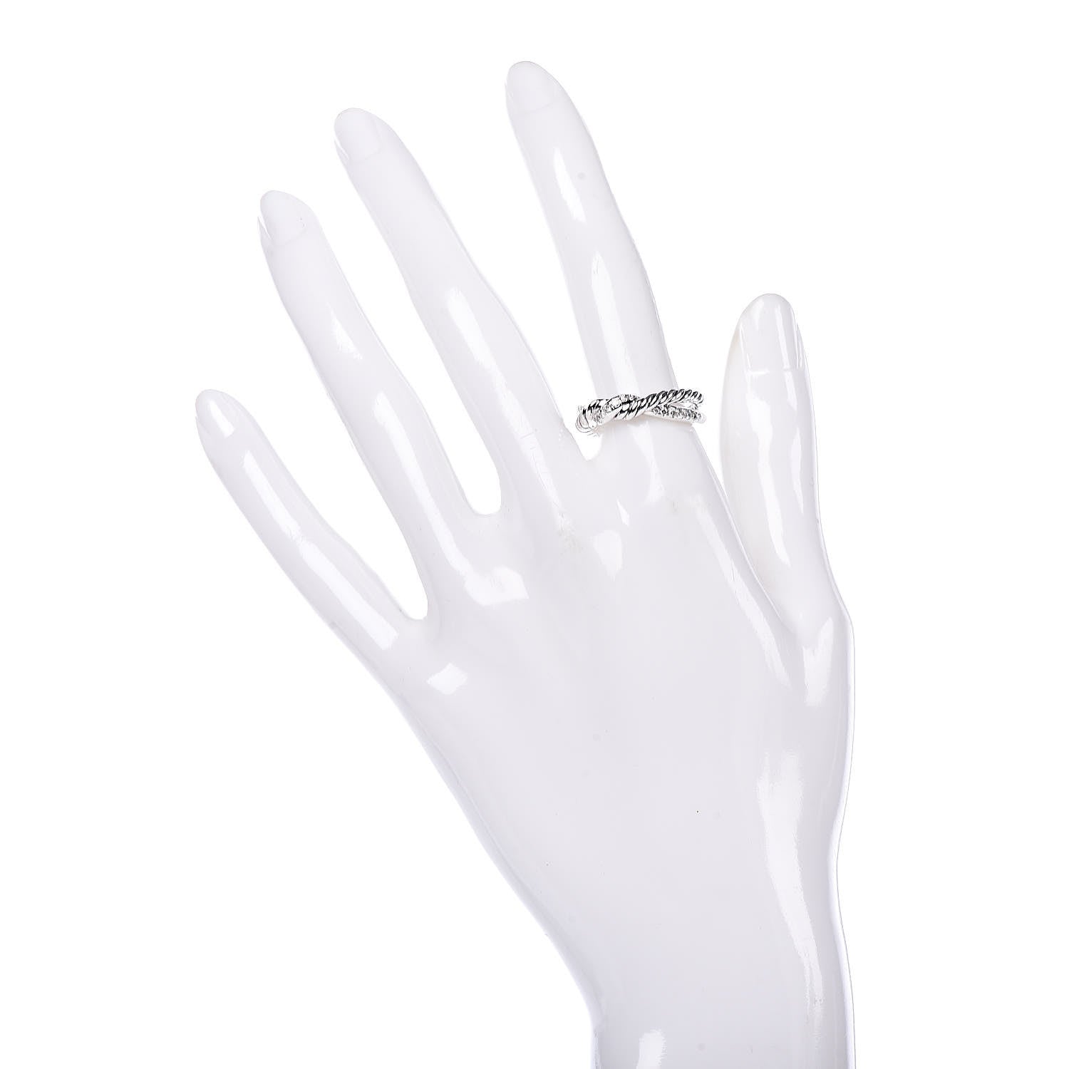 David Yurman Sterling Silver Diamond Continuance Band Ring 51 5.75 2 of 4