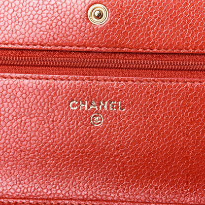 Chanel Caviar Quilted Wallet On Chain WOC Red 8 of 11