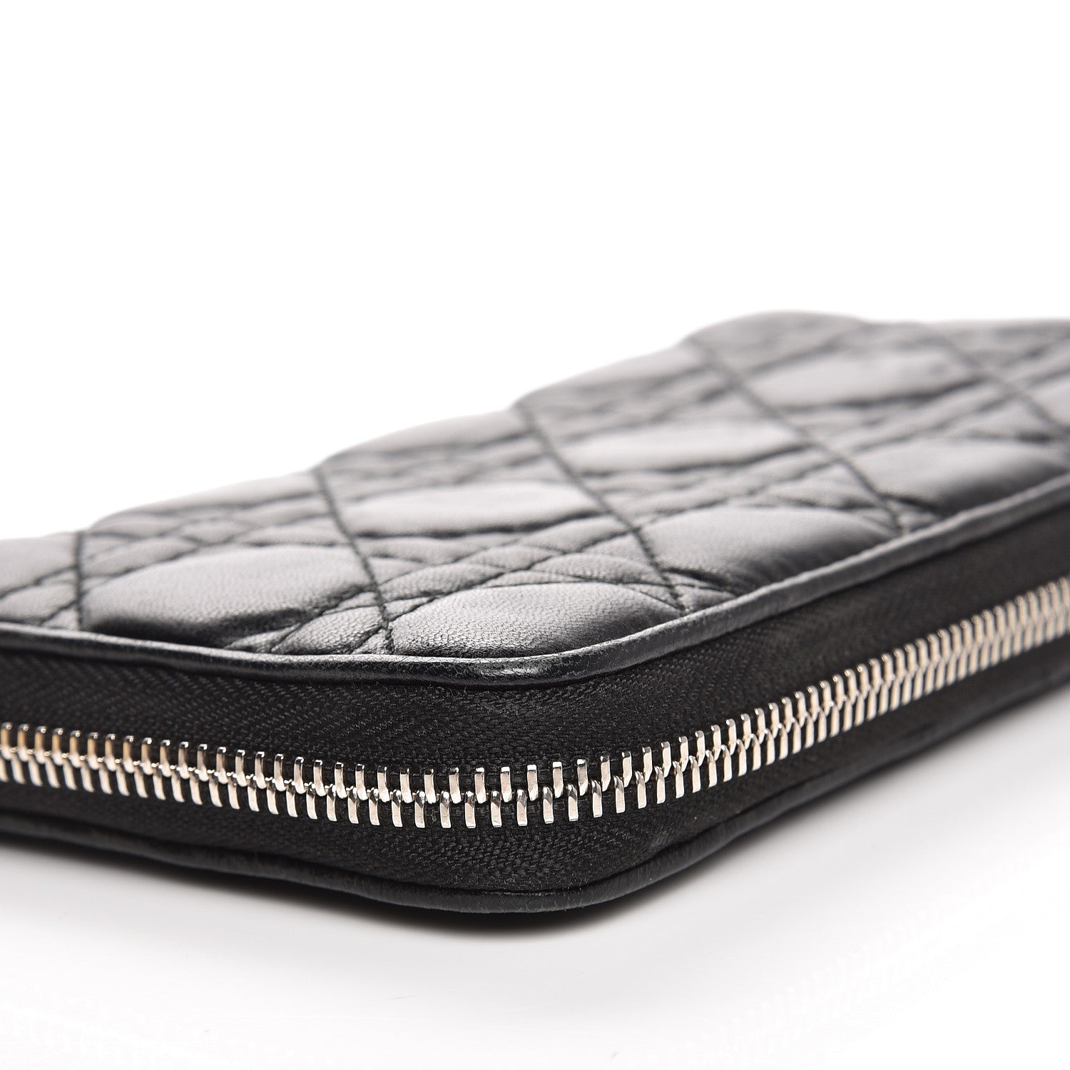 Christian Dior Lambskin Cannage Voyageur Wallet Black 11 of 11