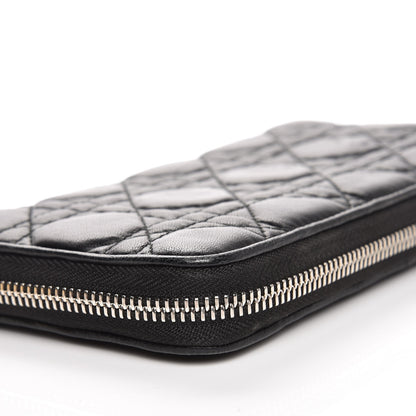 Christian Dior Lambskin Cannage Voyageur Wallet Black 11 of 11