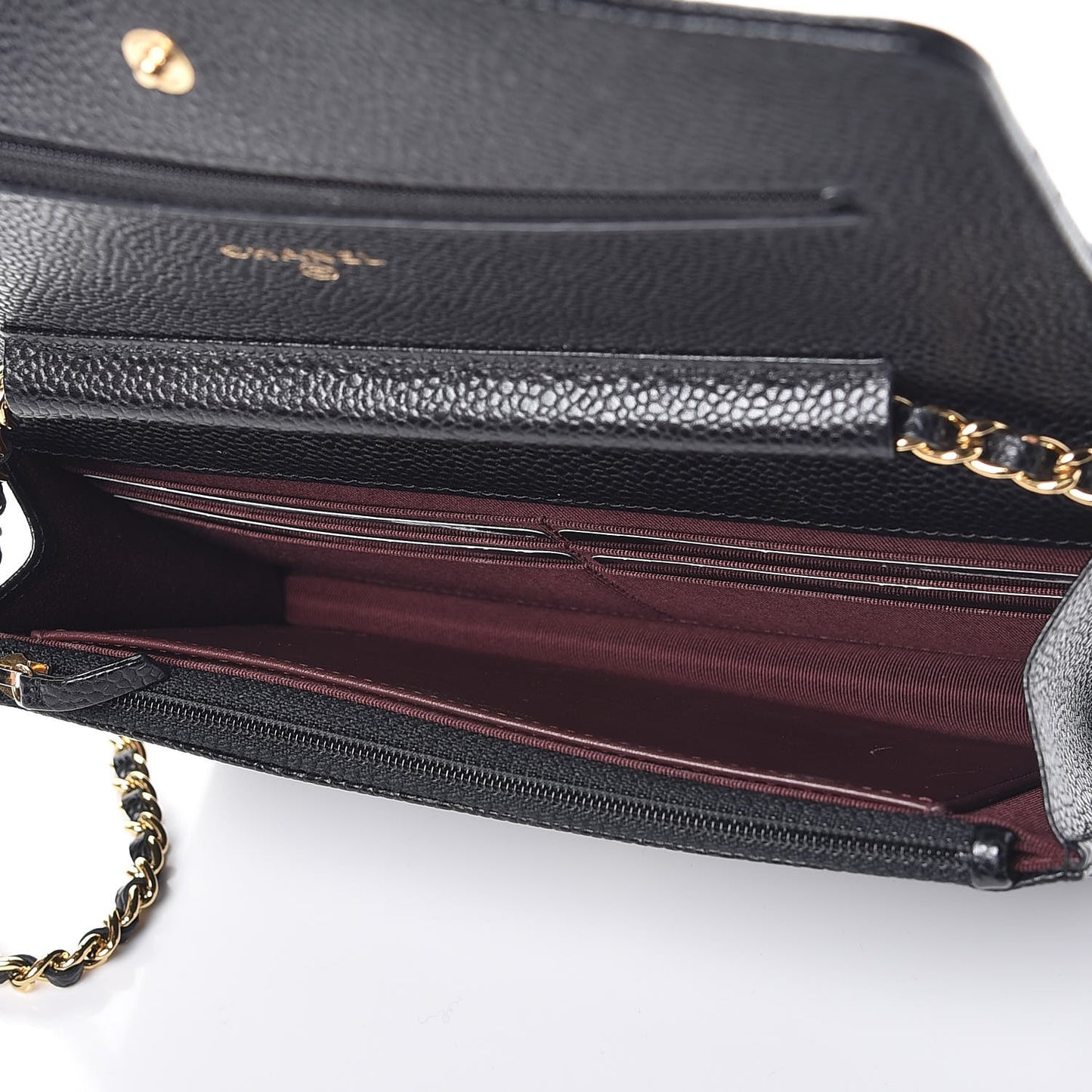 Caviar Quilted Wallet On Chain WOC Black