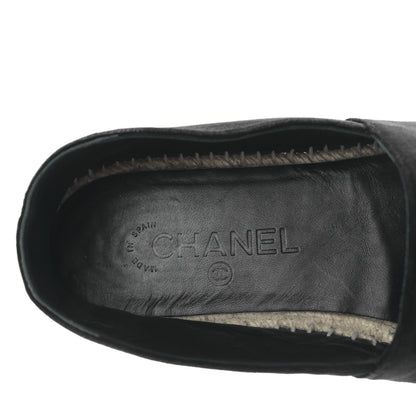 Chanel Velvet Logo Espadrilles 41 Black 7 of 8