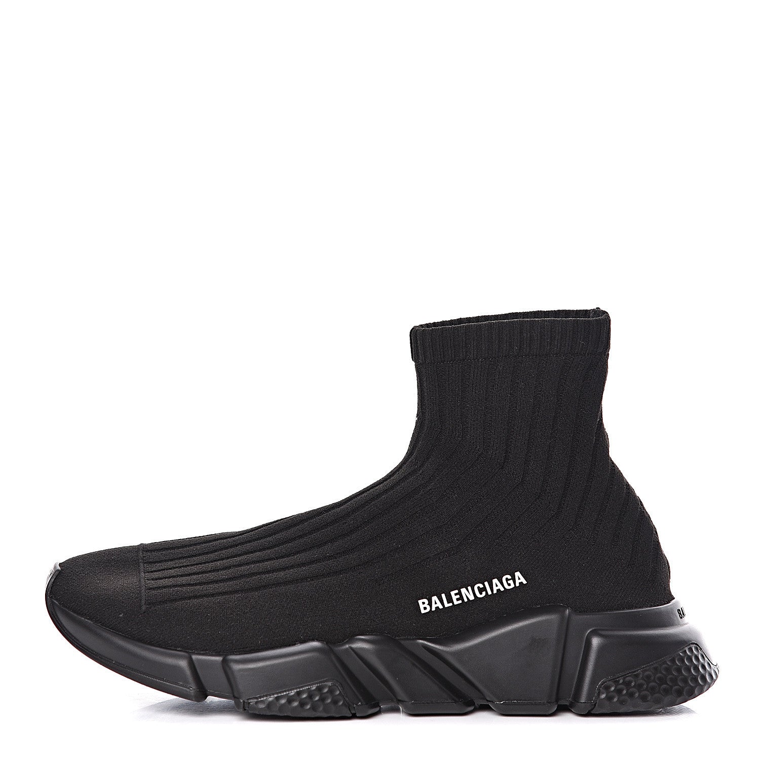 Balenciaga Ribbed Effect Knit Mens Speed Sneakers 42 Black 1 of 10