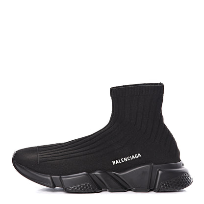 Balenciaga Ribbed Effect Knit Mens Speed Sneakers 42 Black 1 of 10