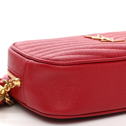 Saint Laurent Grain De Poudre Matelasse Monogram Mini Lou Camera Bag Eros Red 9 of 10