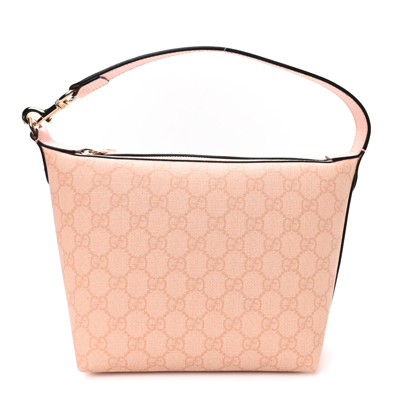 Gucci GG Supreme Monogram Textured Calfskin Web Super Mini Ophidia Shoulder Bag Pink 1 of 11