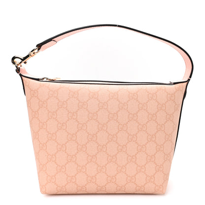 Gucci GG Supreme Monogram Textured Calfskin Web Super Mini Ophidia Shoulder Bag Pink 1 of 11