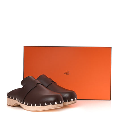 Hermes Calfskin Calya Mules 37 Cafe 13 of 13