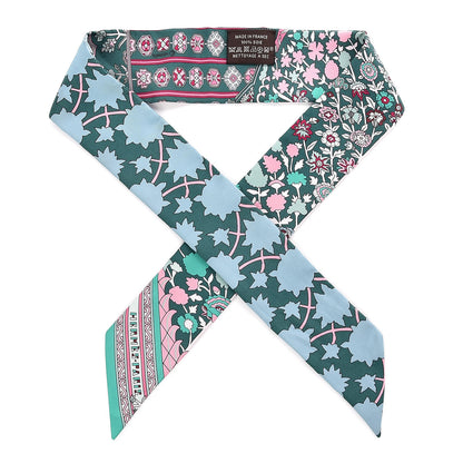 Hermes Silk Tapis Persans Twilly Lagon Vert Rose 1 of 4