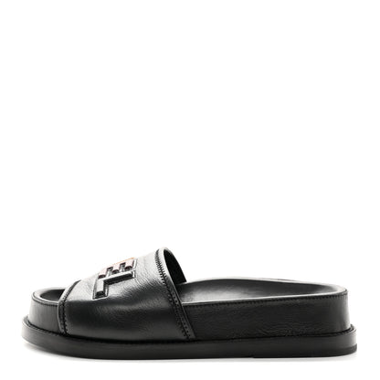 Chanel Lambskin Cha-Nel Mule Sandals 37 Black Multicolor 1 of 12