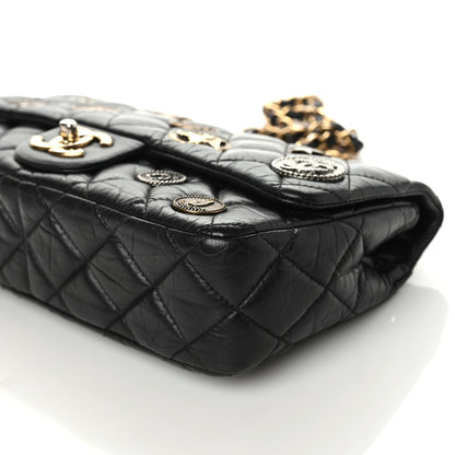 Chanel Aged Calfskin Quilted Medium Medallion Flap Black 8 of 8