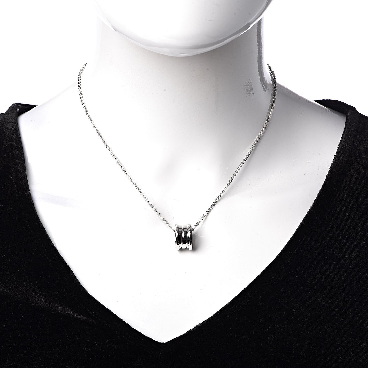 18K White Gold B.Zero1 Pendant Necklace