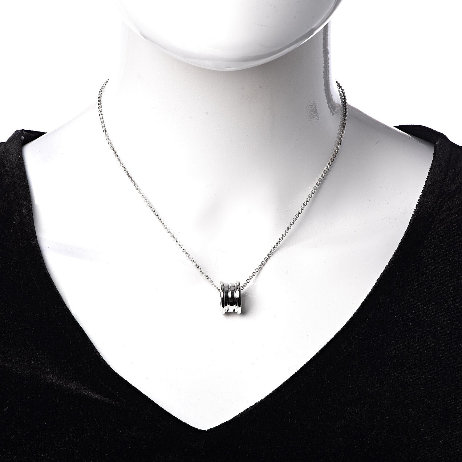 Bulgari 18K White Gold B.Zero1 Pendant Necklace 2 of 6