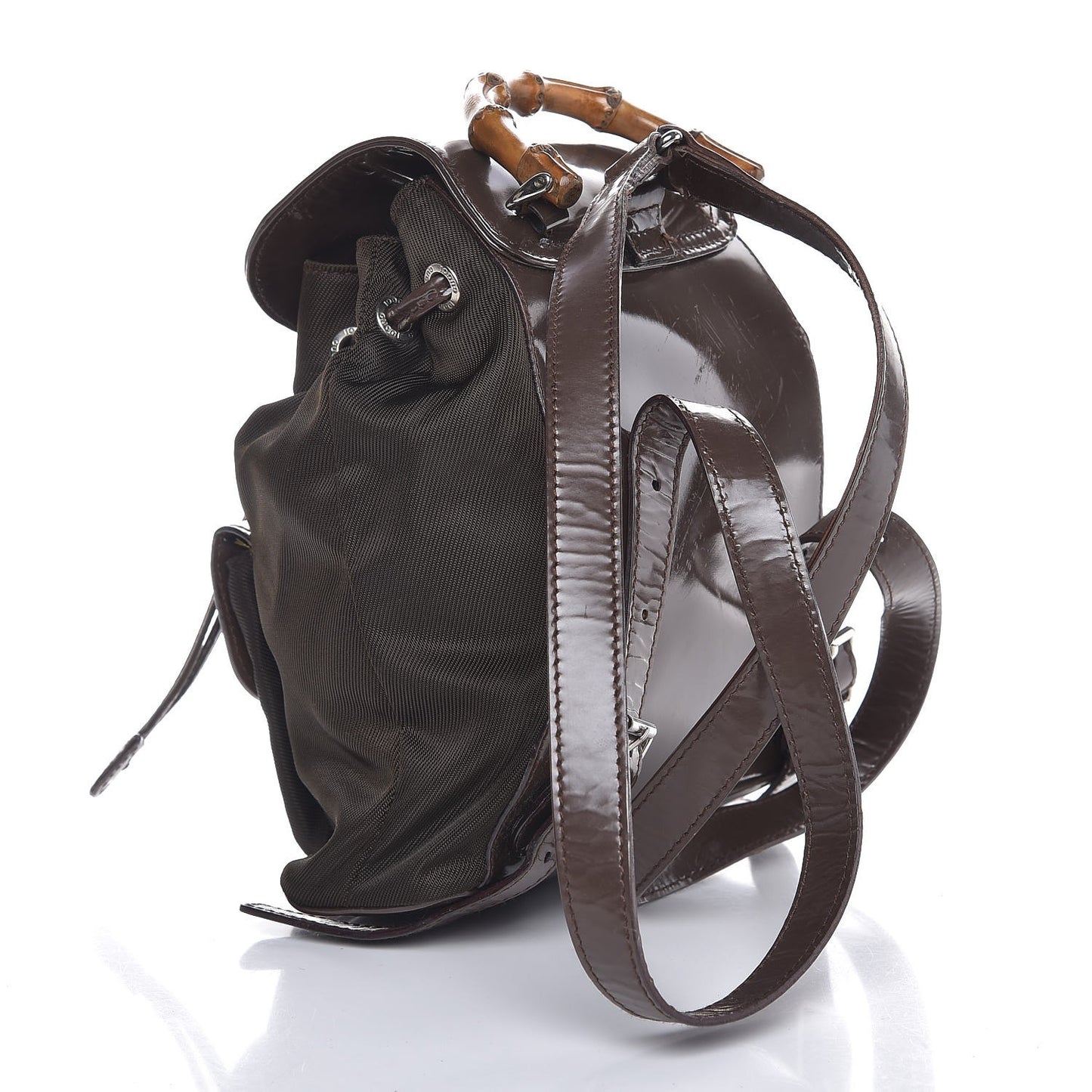Nylon Bamboo Backpack Brown