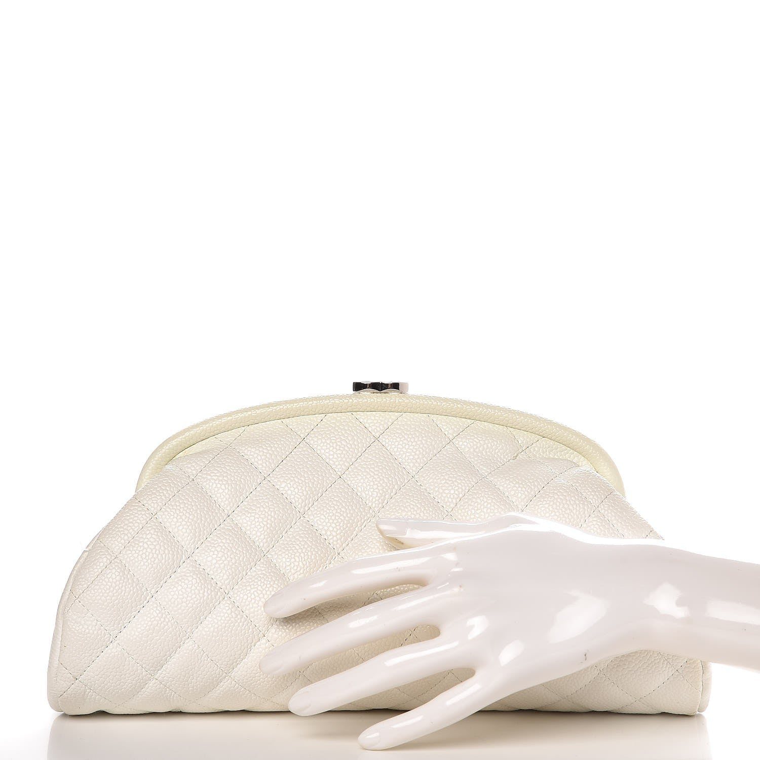 Chanel Caviar Quilted Timeless Clutch White 2 of 9