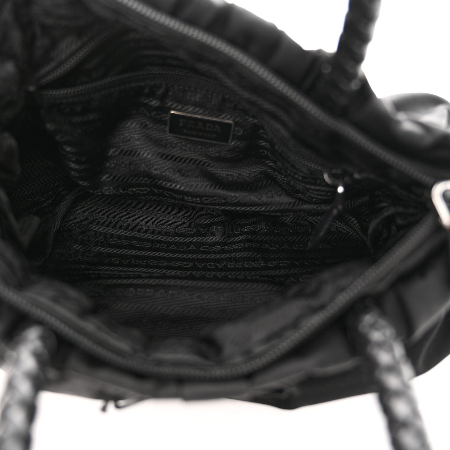 Tessuto Nylon Bow Shoulder Bag Black