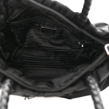 Prada Tessuto Nylon Bow Shoulder Bag Black 5 of 9