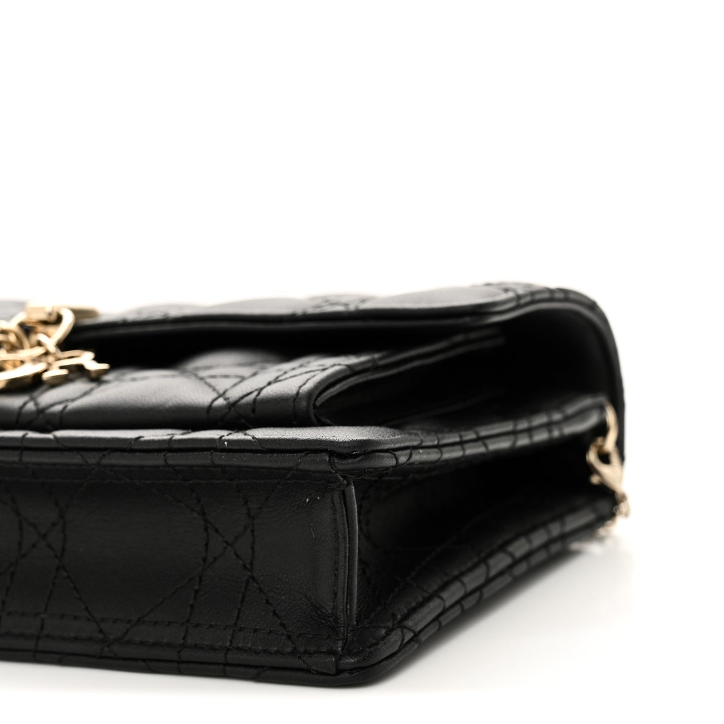 Lambskin Cannage Chain My Dior Daily Chain Pouch Black