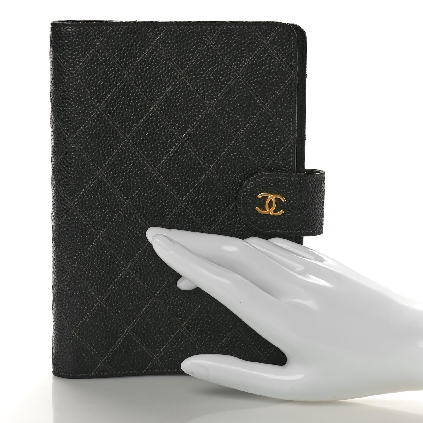 Caviar Diamond Embossed Agenda Cover Black