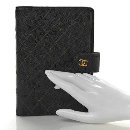 Chanel Caviar Diamond Embossed Agenda Cover Black 2 of 9