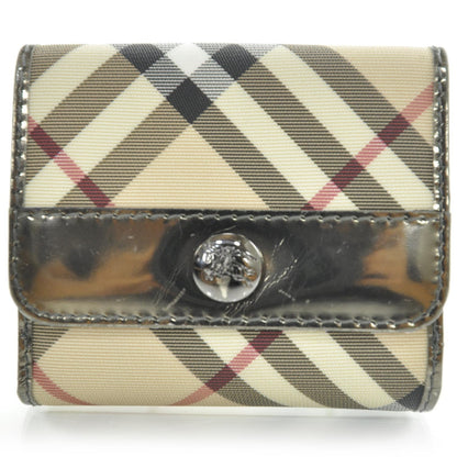 Burberry Nova Check Compact Wallet Metallic 1 of 8