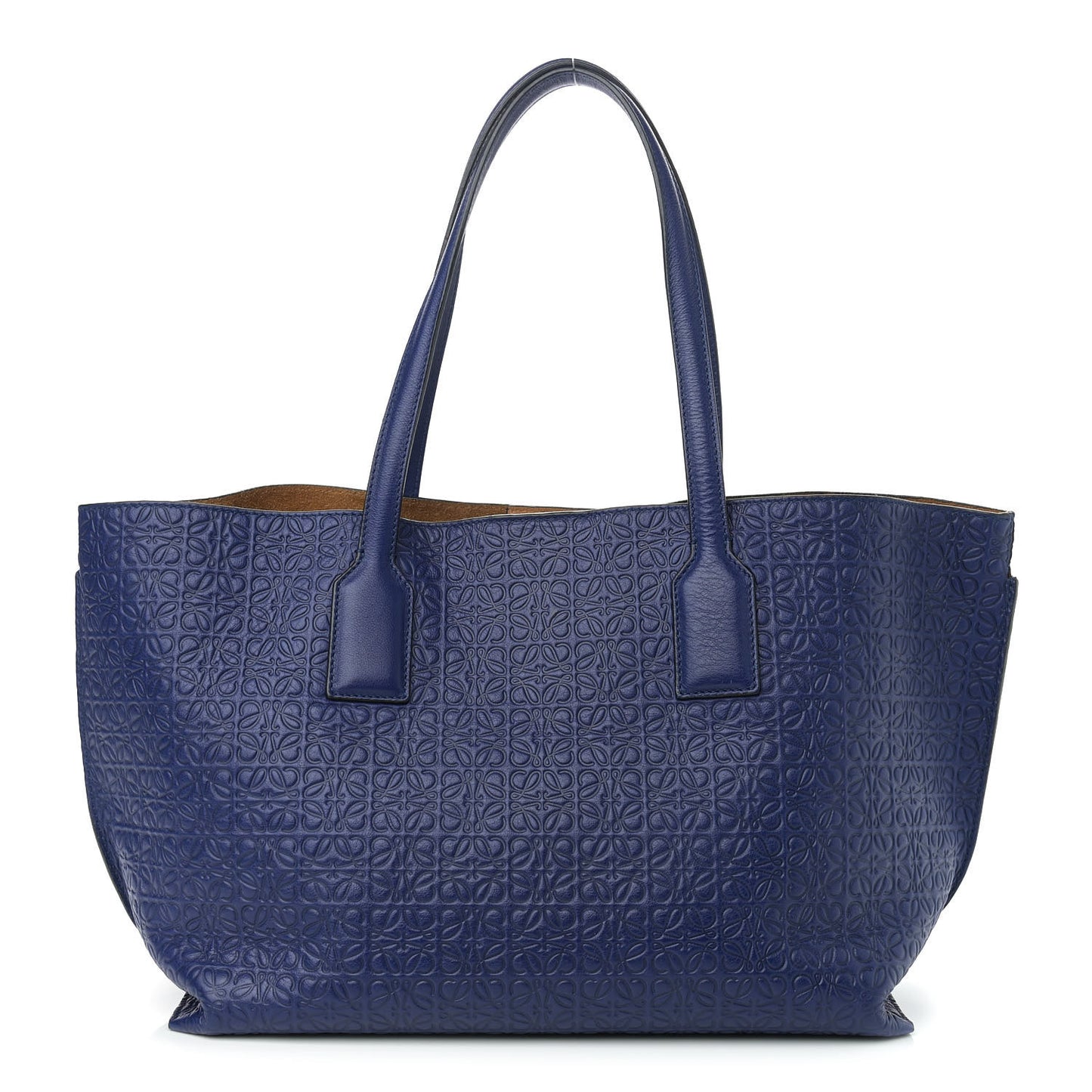 Calfskin Anagram Embossed Tote Blue